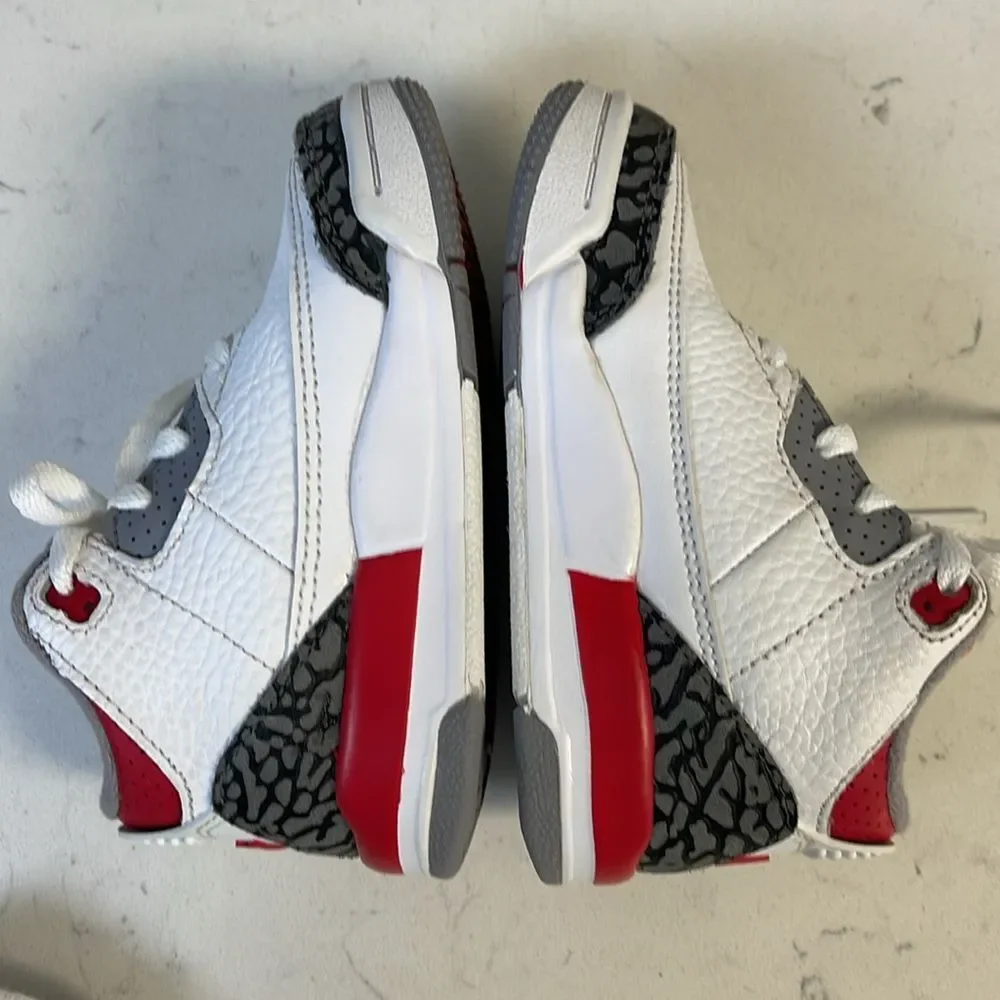 Nike Air Jordan 3 III Retro Fire Red/Wht Cement DM0966-160 Kids Shoes- Size 7C